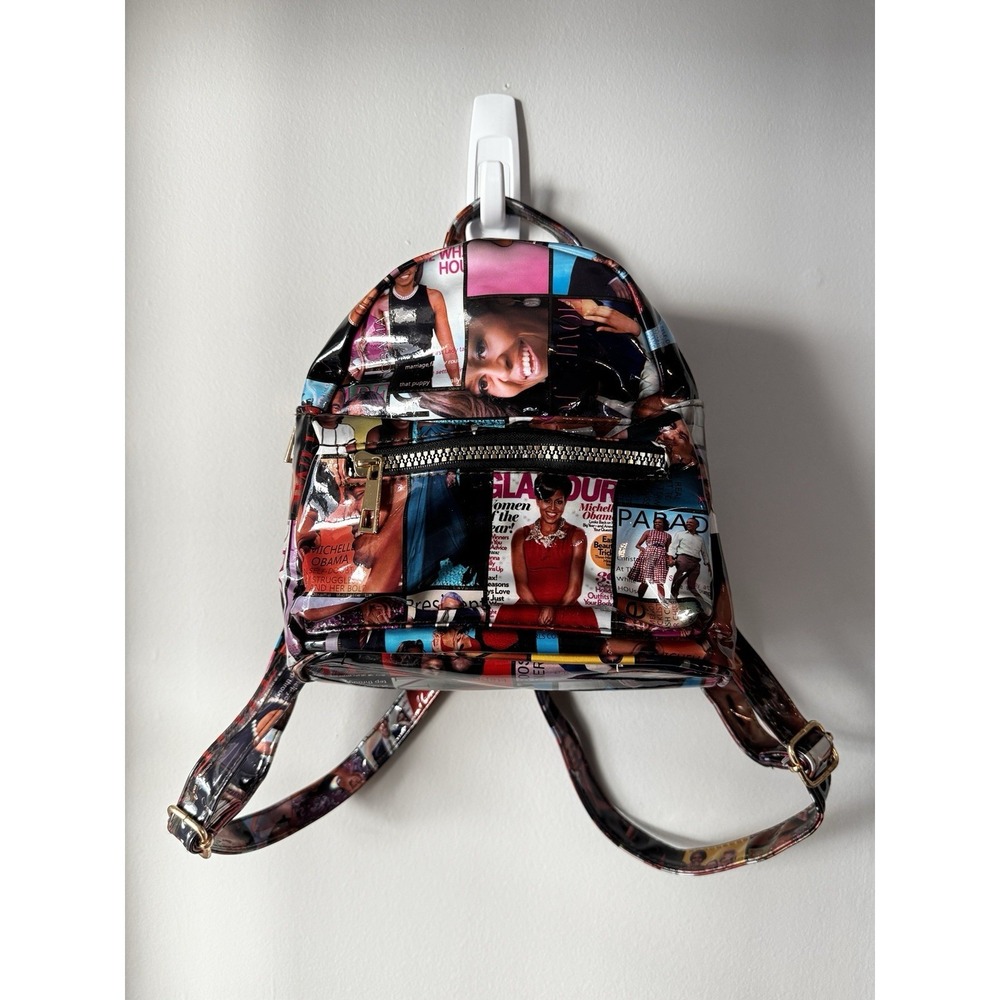 Michelle Barack Obama Mini Backpack Purse Magazine Cover Y2K 2000s Retro
